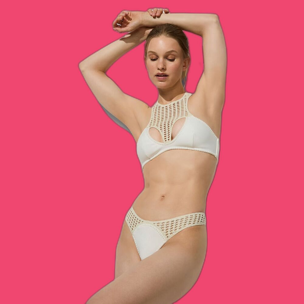 💗👙Victoria's Secret Swim Archives Crochet Scuba High-Neck Bikini Set👙💗